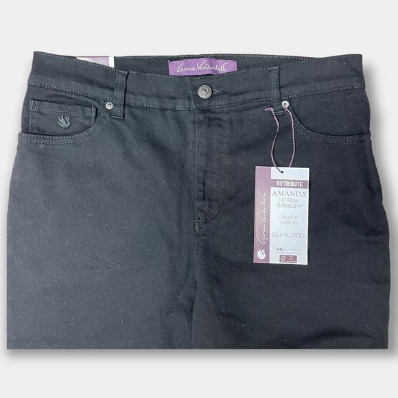 NWT Gloria Vanderbilt Amanda Original Slimming High Jeans Short Black Size 8P - Picture 2 of 8